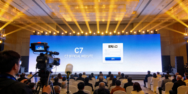 C7官网正式上线发布会现场图片，展示官方入口界面